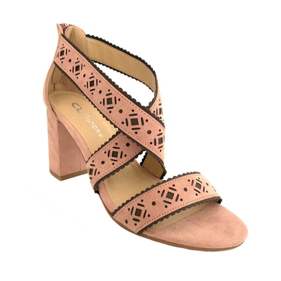 New CL by Chinese Laundry Perforated Open-toe Sandals Pink 10 - Picture 1 of 11